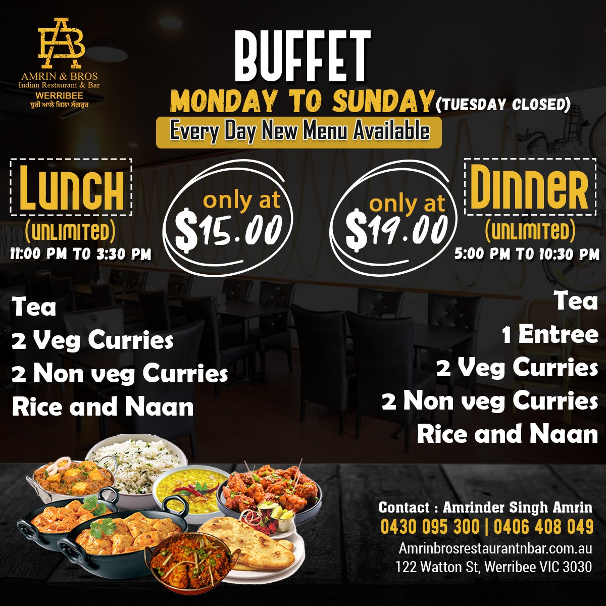 Menu Amrin And Bros Indian Restaurant & Bar-9